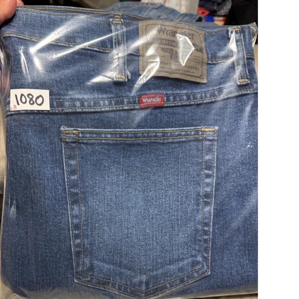 Wrangler Jeans Mens 40x31 Premium Quality Denim Blue Western Cowboy Straight Leg
